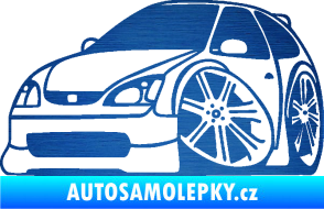 Samolepka Honda Civic karikatura levá škrábaný kov modrý