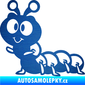 Samolepka Housenka 002 levá škrábaný kov modrý