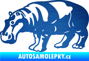 Samolepka Hroch 003 levá škrábaný kov modrý
