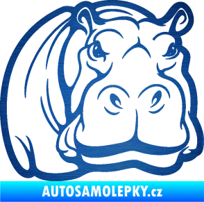 Samolepka Hroch 004 pravá škrábaný kov modrý