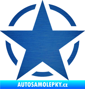 Samolepka Hvězda US Army 001 škrábaný kov modrý