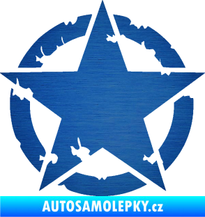 Samolepka Hvězda US Army 003 narušená škrábaný kov modrý