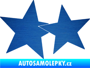 Samolepka Hvězdy 002 levá spojené škrábaný kov modrý
