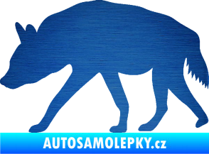 Samolepka Hyena 001 levá škrábaný kov modrý