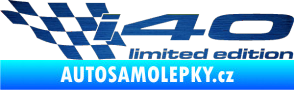 Samolepka i40 limited edition levá škrábaný kov modrý