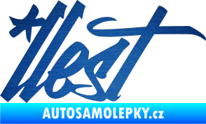 Samolepka Illest 002 škrábaný kov modrý