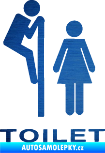 Samolepka Interiér 013 - Toilet škrábaný kov modrý