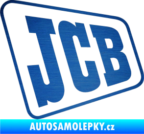 Samolepka JCB - jedna barva škrábaný kov modrý