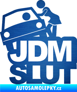Samolepka JDM Slut 001 škrábaný kov modrý