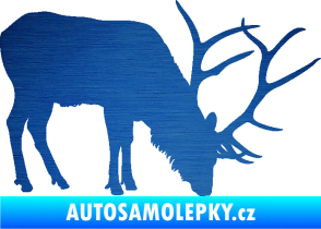 Samolepka Jelen 008 pravá škrábaný kov modrý