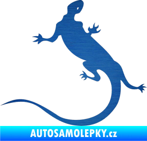 Samolepka Ještěrka 004 levá škrábaný kov modrý