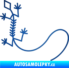 Samolepka Ještěrka 007 levá škrábaný kov modrý