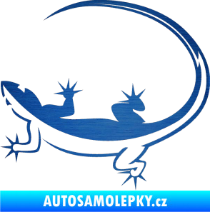 Samolepka Ještěrka 010 levá škrábaný kov modrý