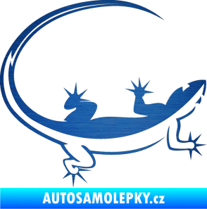 Samolepka Ještěrka 010 pravá škrábaný kov modrý