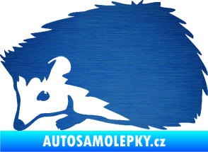 Samolepka Ježek 002 levá škrábaný kov modrý