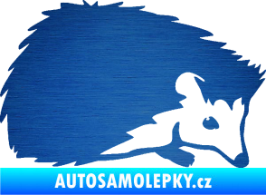 Samolepka Ježek 002 pravá škrábaný kov modrý