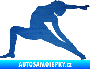 Samolepka Jóga 005 levá škrábaný kov modrý