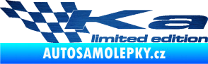 Samolepka Ka limited edition levá škrábaný kov modrý