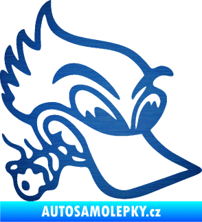 Samolepka Kačer frajer pravá škrábaný kov modrý