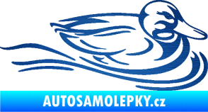 Samolepka Kachna 003 pravá ve vodě škrábaný kov modrý