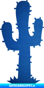 Samolepka Kaktus 001 levá škrábaný kov modrý