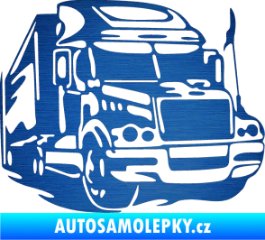 Samolepka Kamion 002 pravá nákladní auto škrábaný kov modrý