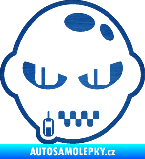 Samolepka Kanibal levá škrábaný kov modrý