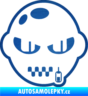 Samolepka Kanibal pravá škrábaný kov modrý
