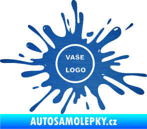 Samolepka Kaňka 003 znak škrábaný kov modrý