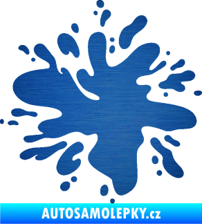 Samolepka Kaňka 005 levá hodně kapek škrábaný kov modrý