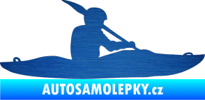 Samolepka Kanoista 003 pravá škrábaný kov modrý