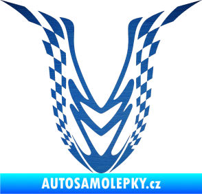 Samolepka Kapota 006 šachovnice škrábaný kov modrý