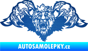 Samolepka Kapota 041 lev škrábaný kov modrý