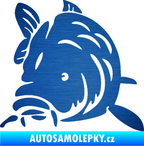 Samolepka Kapr 002 levá škrábaný kov modrý