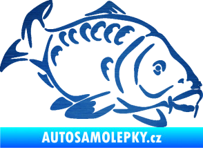 Samolepka Kapr 006 pravá škrábaný kov modrý