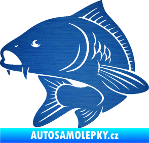 Samolepka Kapr 008 levá škrábaný kov modrý