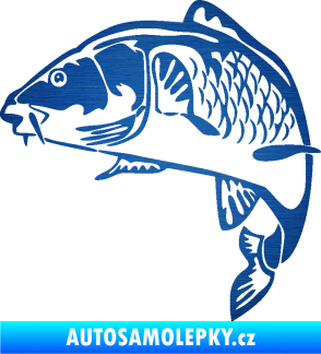 Samolepka Kapr 010 levá škrábaný kov modrý