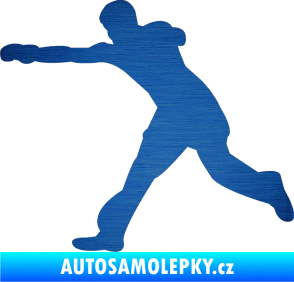 Samolepka Karate 004 levá škrábaný kov modrý