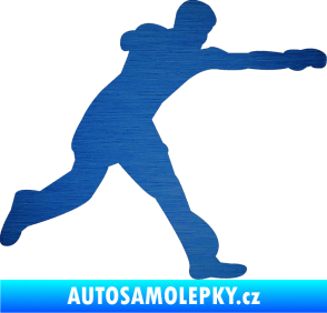 Samolepka Karate 004 pravá škrábaný kov modrý