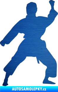 Samolepka Karate 011 pravá škrábaný kov modrý