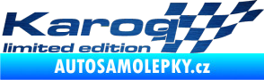 Samolepka Karoq limited edition pravá škrábaný kov modrý
