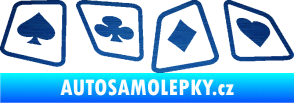 Samolepka Karty 001 škrábaný kov modrý