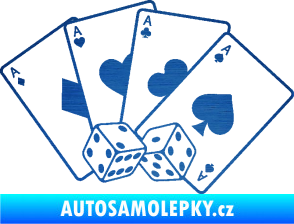 Samolepka Karty 002 škrábaný kov modrý