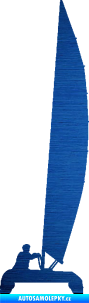 Samolepka Katamaran 001 levá škrábaný kov modrý