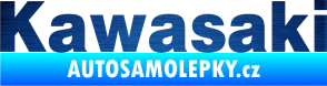 Samolepka Kawasaki škrábaný kov modrý