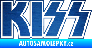 Samolepka KISS škrábaný kov modrý