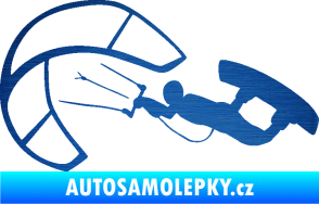 Samolepka Kiteboarding 001 levá škrábaný kov modrý