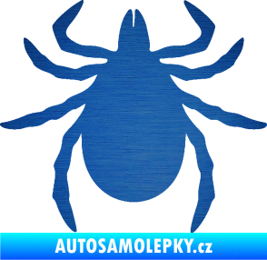 Samolepka Klíště 001 škrábaný kov modrý