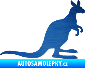 Samolepka Klokan 002 pravá škrábaný kov modrý