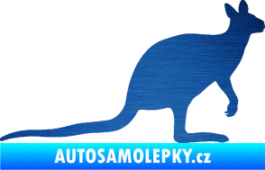 Samolepka Klokan 003 pravá škrábaný kov modrý
